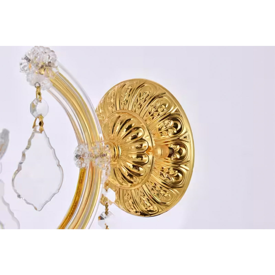 1 light Gold Wall Sconce Clear Royal Cut Crystal - View 6 - Joshua Marshal