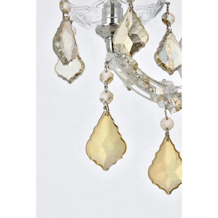 2 light Chrome Wall Sconce Golden Teak (Smoky) Royal Cut Crystal - View 6 - Joshua Marshal