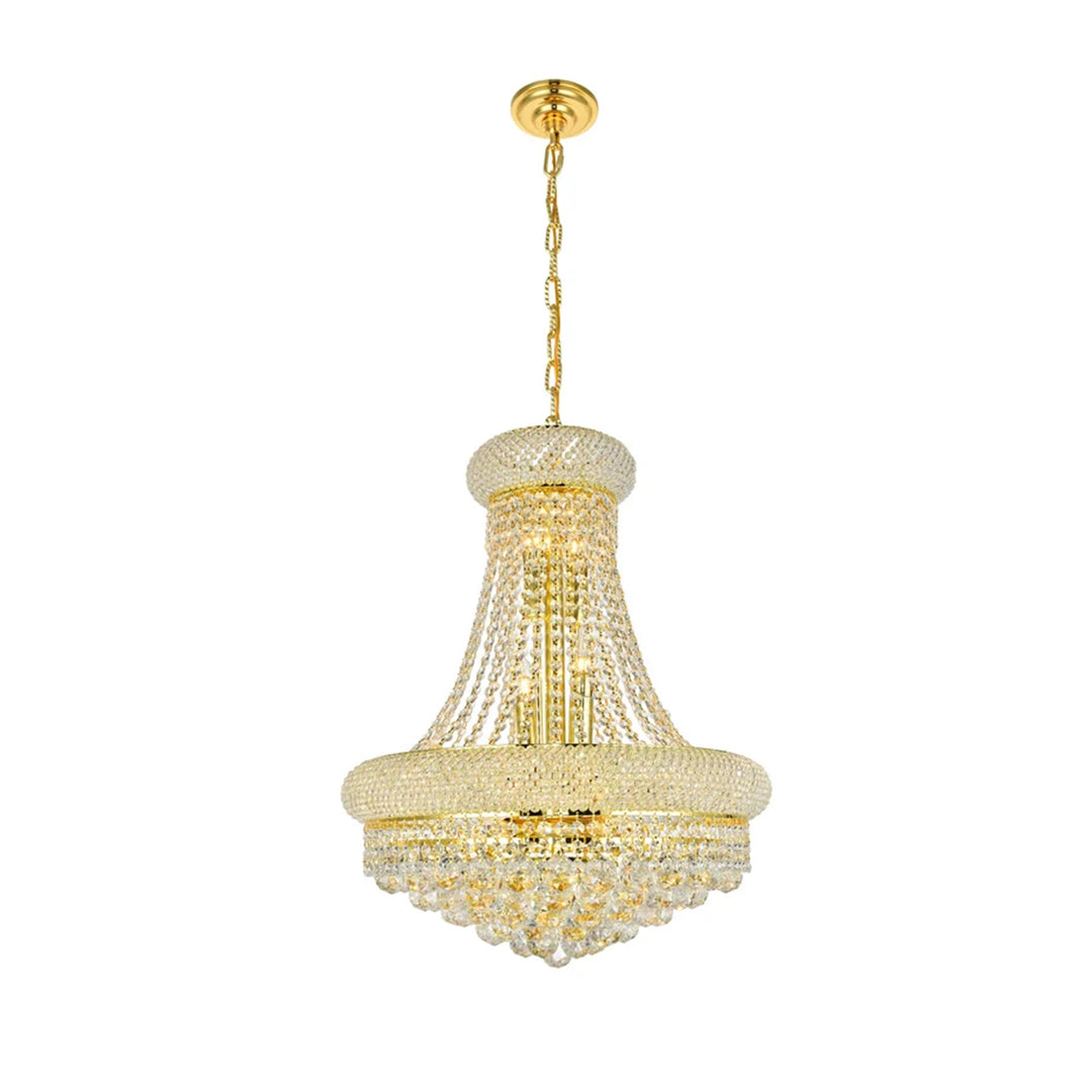 14 light Gold Chandelier Clear Royal Cut Crystal - View 3 - Joshua Marshal