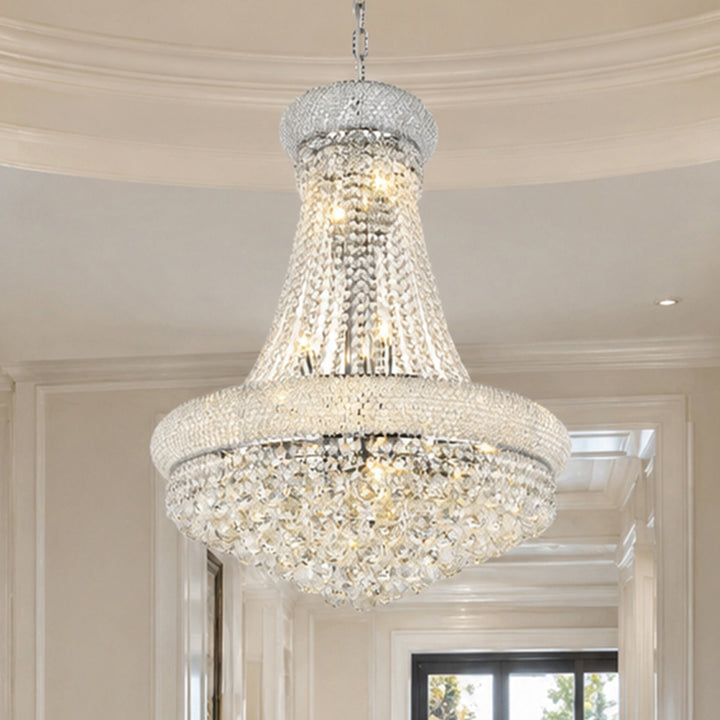 14 light Chrome Chandelier Clear Royal Cut Crystal Chrome Finish - LIGHTING by Joshua Marshal