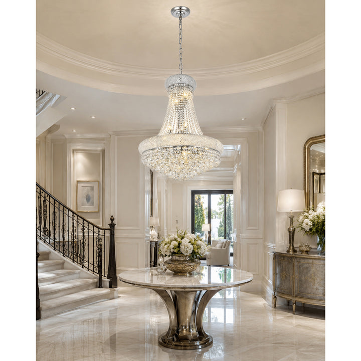 14 light Chrome Chandelier Clear Royal Cut Crystal - View 2 - Joshua Marshal