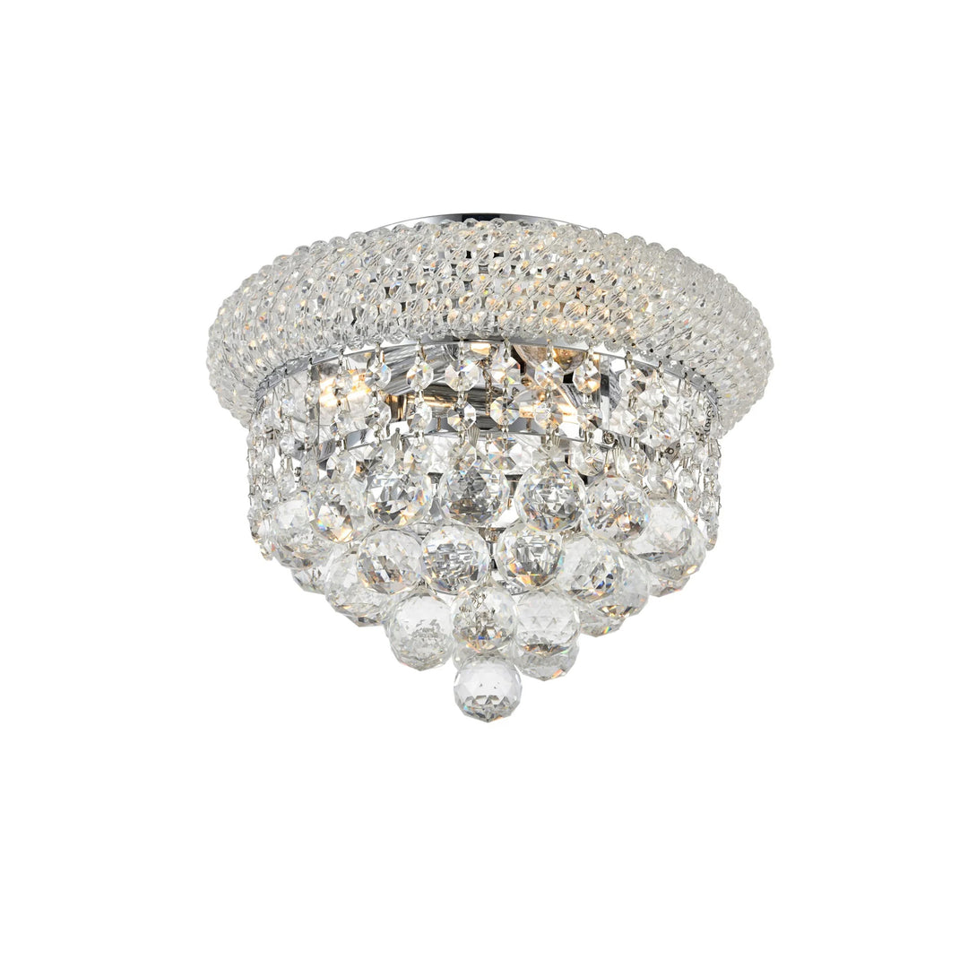 3 light Chrome Flush Mount Clear Royal Cut Crystal - View 3 - Joshua Marshal