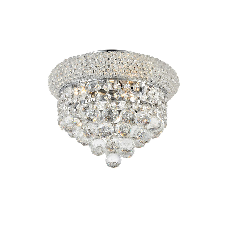 3 light Chrome Flush Mount Clear Royal Cut Crystal - View 3 - Joshua Marshal
