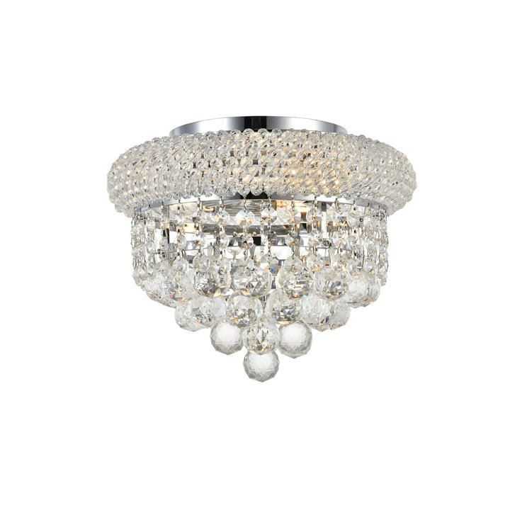 3 light Chrome Flush Mount Clear Royal Cut Crystal - View 4 - Joshua Marshal