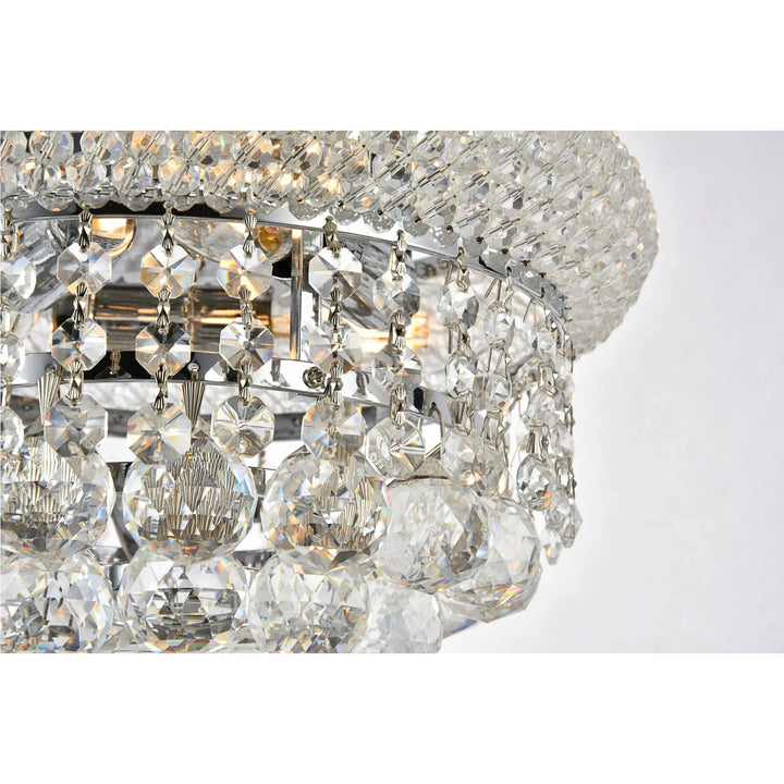 3 light Chrome Flush Mount Clear Royal Cut Crystal - View 5 - Joshua Marshal