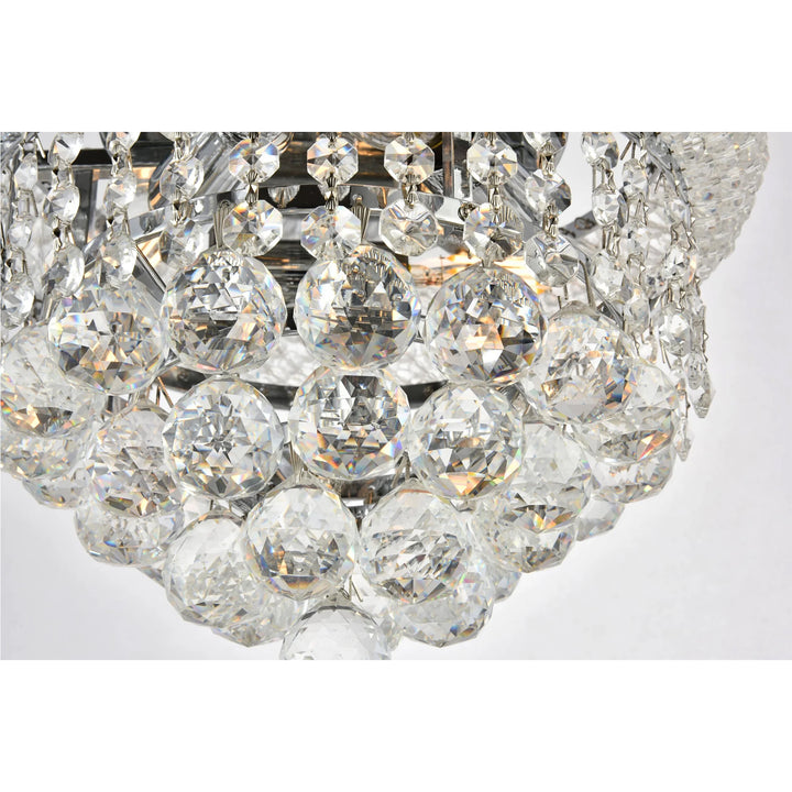 3 light Chrome Flush Mount Clear Royal Cut Crystal - View 6 - Joshua Marshal