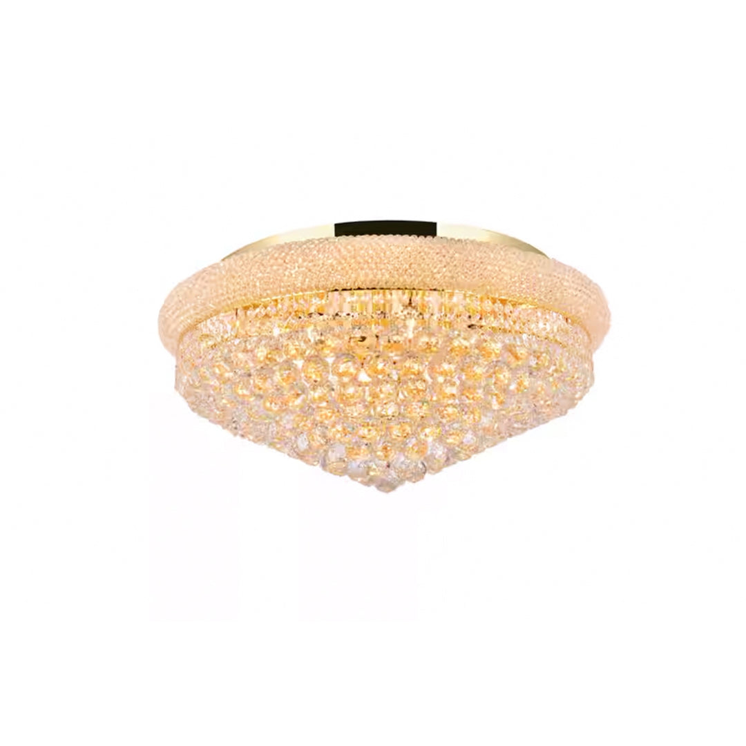 15 light Gold Flush Mount Clear Royal Cut Crystal - View 3 - Joshua Marshal