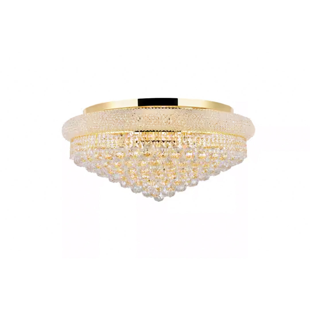 15 light Gold Flush Mount Clear Royal Cut Crystal - View 4 - Joshua Marshal