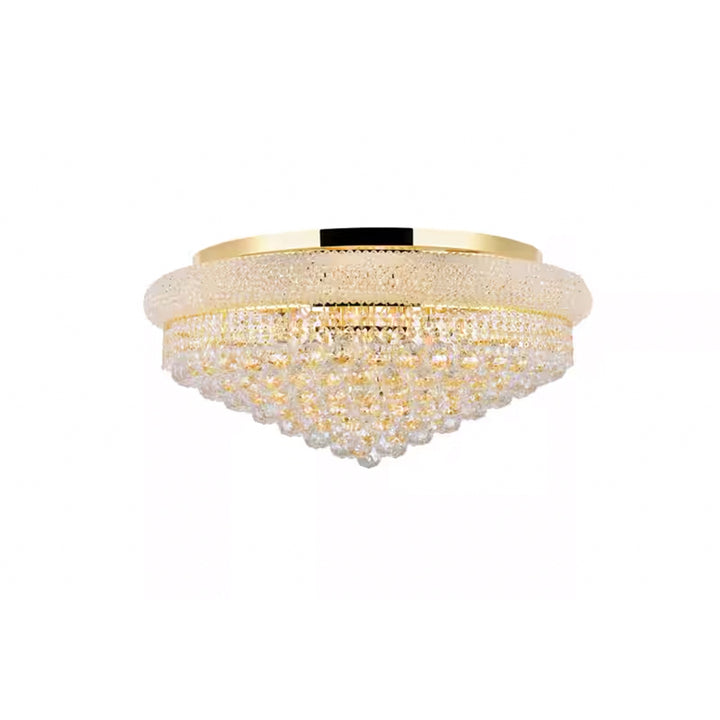 15 light Gold Flush Mount Clear Royal Cut Crystal - View 4 - Joshua Marshal