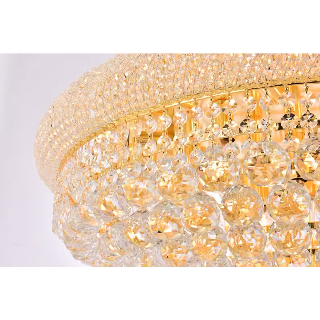 15 light Gold Flush Mount Clear Royal Cut Crystal - View 5 - Joshua Marshal