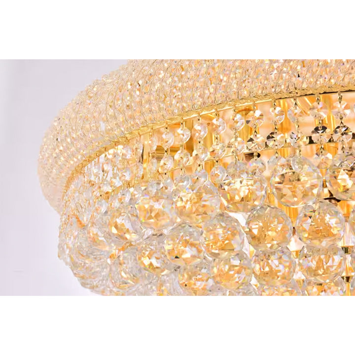 15 light Gold Flush Mount Clear Royal Cut Crystal - View 5 - Joshua Marshal
