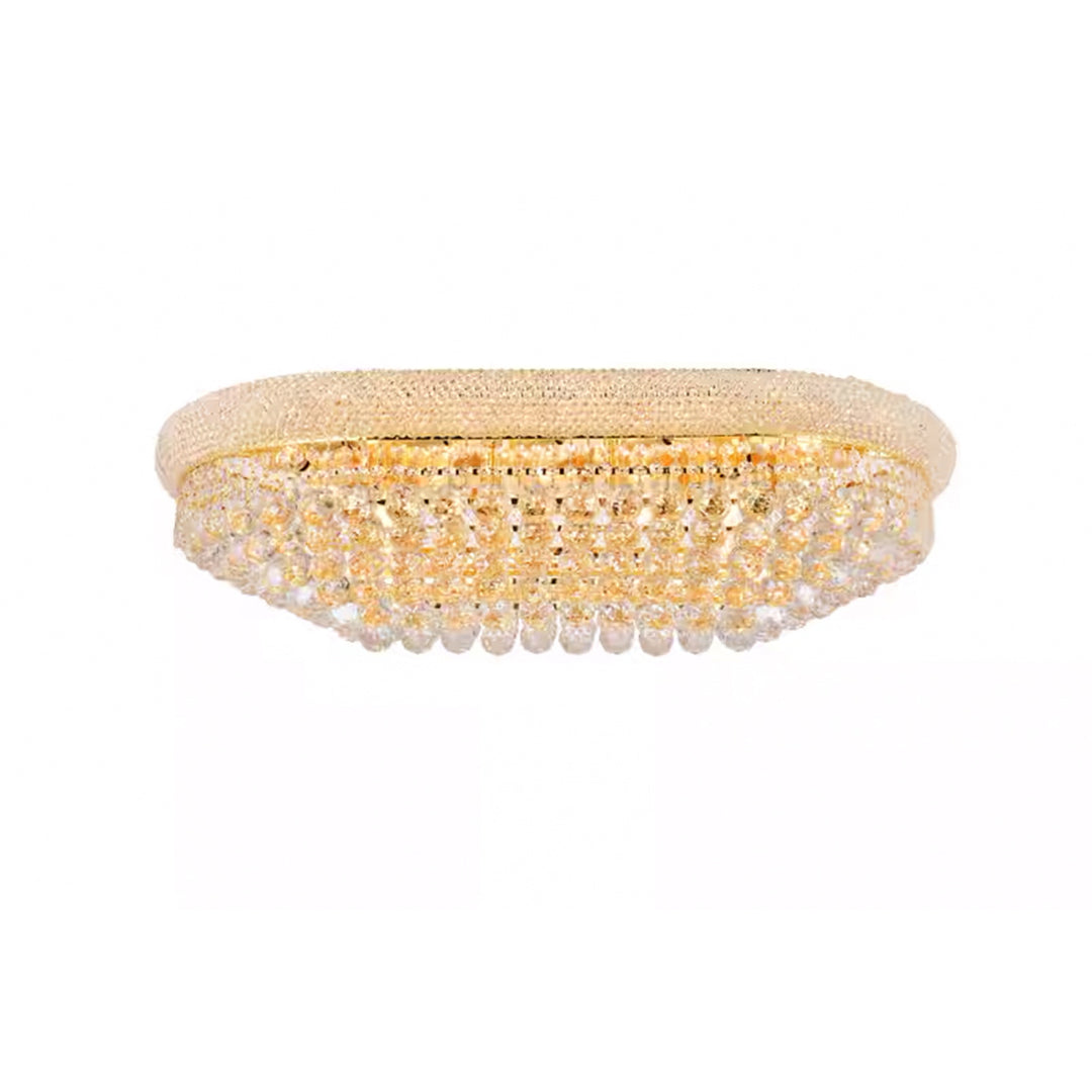18 light Gold Flush Mount Clear Royal Cut Crystal - View 3 - Joshua Marshal