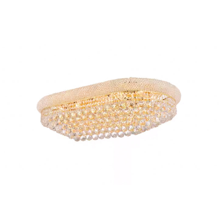 18 light Gold Flush Mount Clear Royal Cut Crystal - View 4 - Joshua Marshal