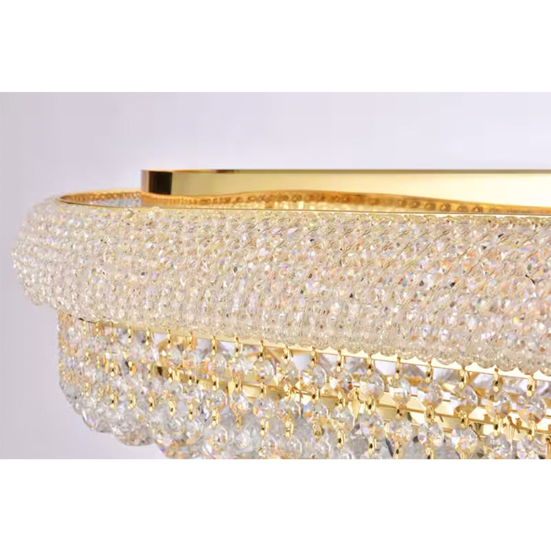 18 light Gold Flush Mount Clear Royal Cut Crystal - View 6 - Joshua Marshal