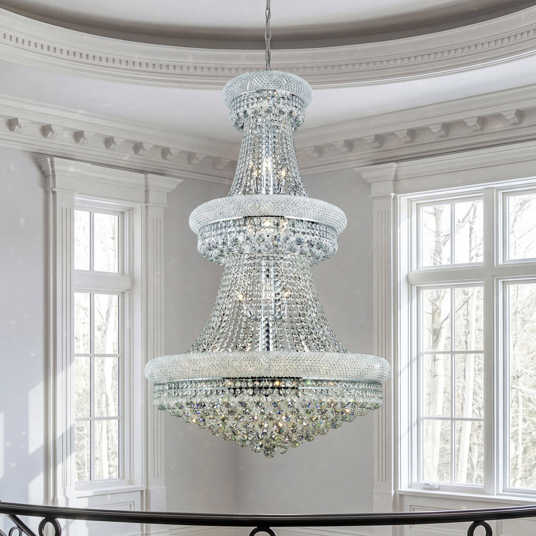 32 light Chrome Chandelier Clear Royal Cut Crystal Chrome Finish - LIGHTING by Joshua Marshal