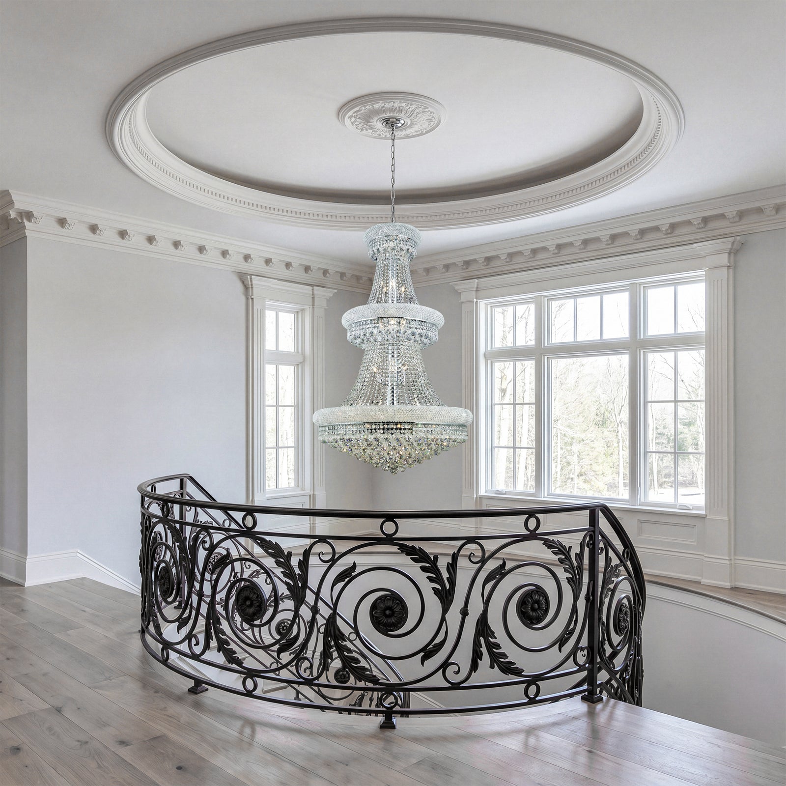32 light Chrome Chandelier Clear Royal Cut Crystal - View 2 - Joshua Marshal