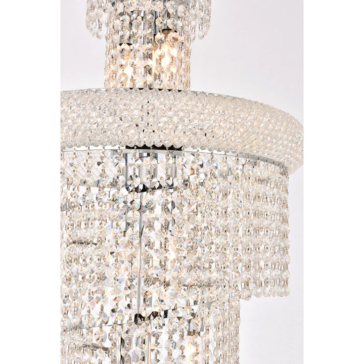 10 light Chrome Pendant Clear Royal Cut Crystal - View 5 - Joshua Marshal