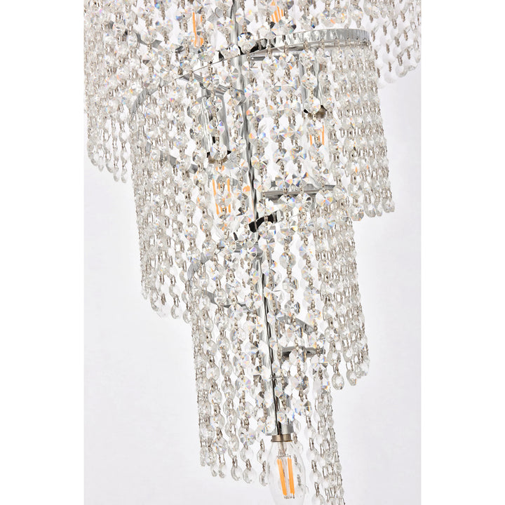 10 light Chrome Pendant Clear Royal Cut Crystal - View 6 - Joshua Marshal
