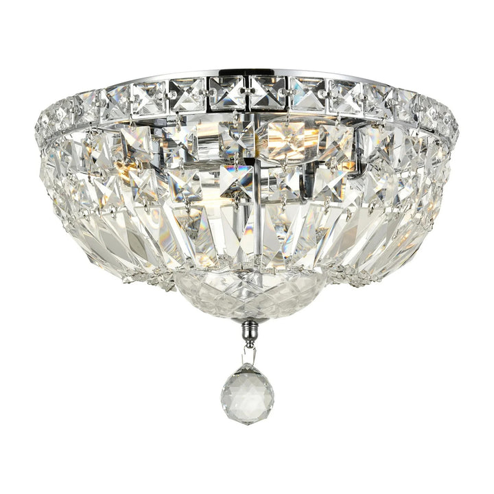 4 light Chrome Flush Mount Clear Royal Cut Crystal - View 3 - Joshua Marshal
