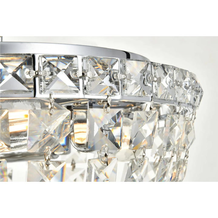 4 light Chrome Flush Mount Clear Royal Cut Crystal - View 5 - Joshua Marshal