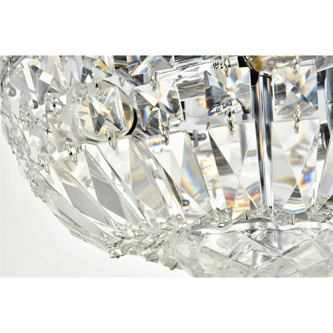 4 light Chrome Flush Mount Clear Royal Cut Crystal - View 6 - Joshua Marshal