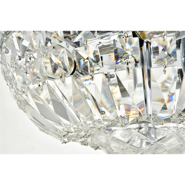4 light Chrome Flush Mount Clear Royal Cut Crystal - View 6 - Joshua Marshal