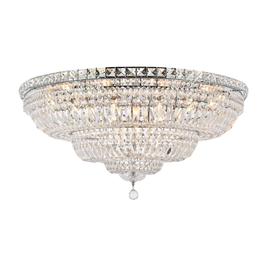 21 light Chrome Flush Mount Clear Royal Cut Crystal - View 3 - Joshua Marshal