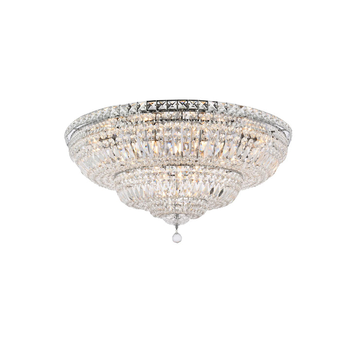 21 light Chrome Flush Mount Clear Royal Cut Crystal - View 4 - Joshua Marshal