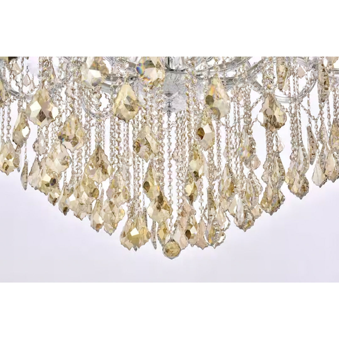 61 light Chrome Chandelier Golden Teak (Smoky) Royal Cut Crystal - View 6 - Joshua Marshal