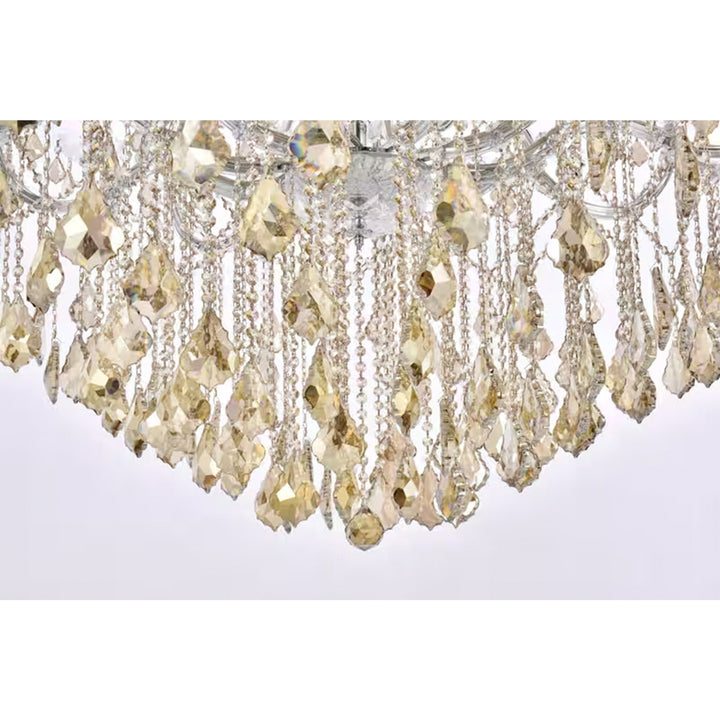 61 light Chrome Chandelier Golden Teak (Smoky) Royal Cut Crystal - View 6 - Joshua Marshal