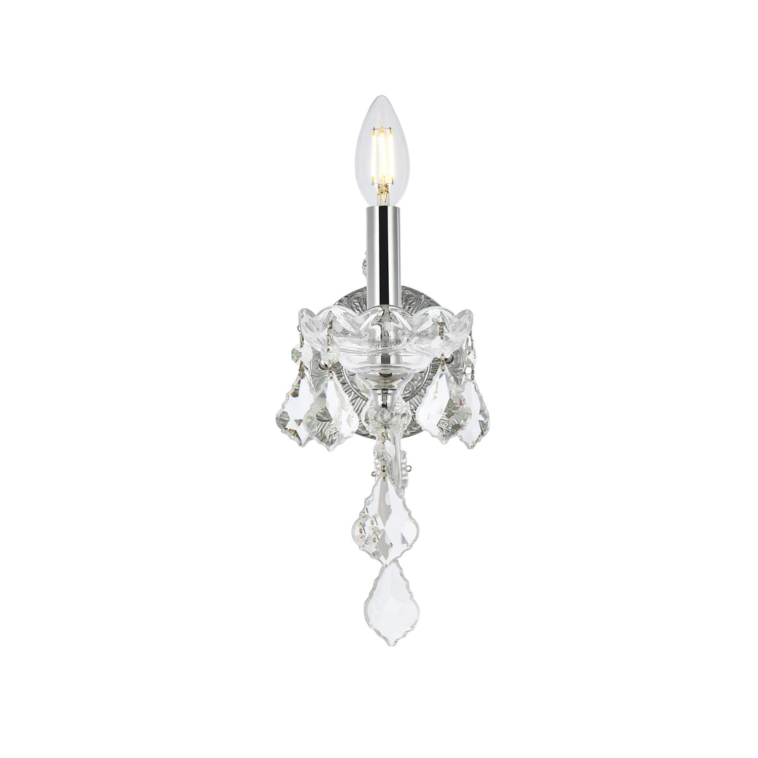 1 light Chrome Wall Sconce Clear Royal Cut Crystal - View 4 - Joshua Marshal