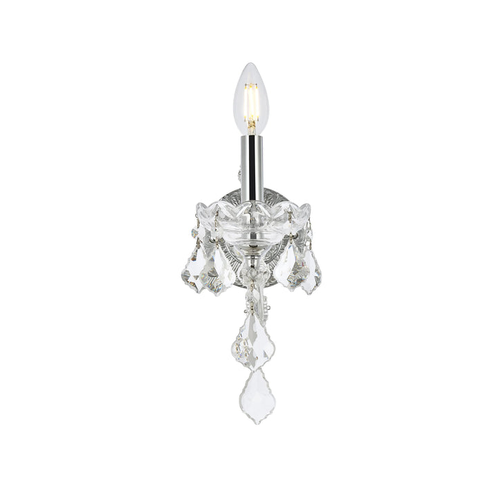 1 light Chrome Wall Sconce Clear Royal Cut Crystal - View 4 - Joshua Marshal