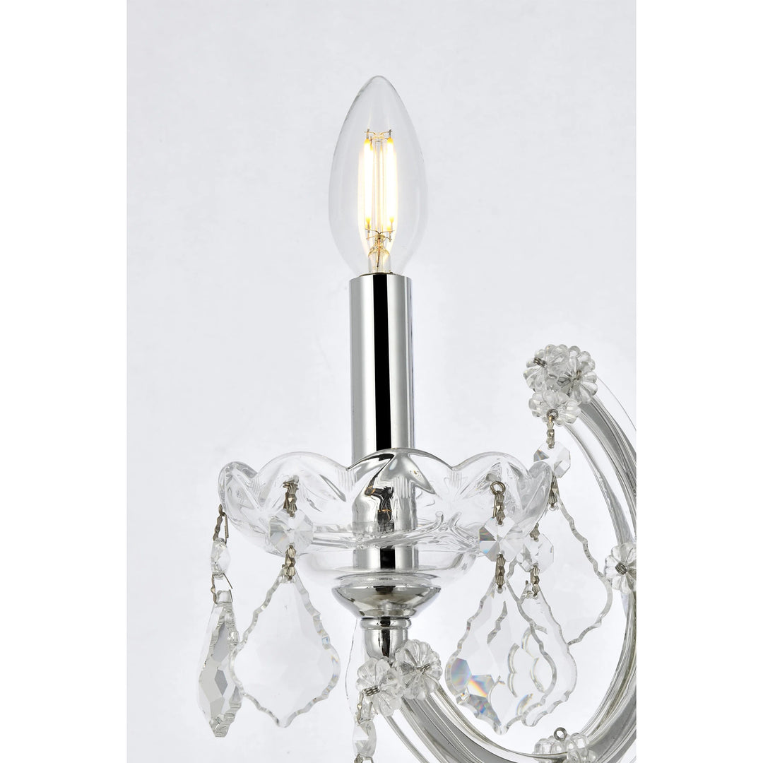 1 light Chrome Wall Sconce Clear Royal Cut Crystal - View 5 - Joshua Marshal