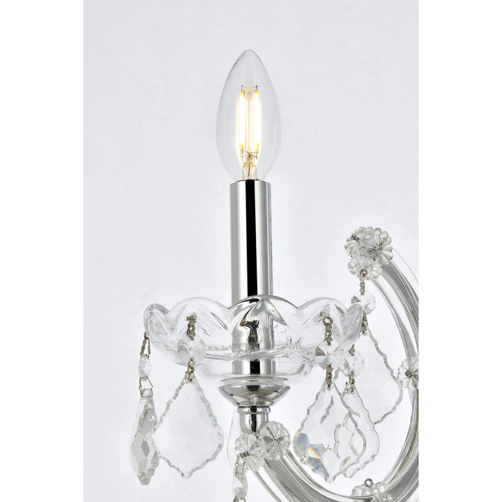 1 light Chrome Wall Sconce Clear Royal Cut Crystal - View 5 - Joshua Marshal