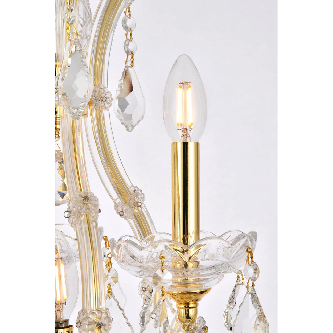 4 light Gold Pendant Clear Royal Cut Crystal - View 5 - Joshua Marshal