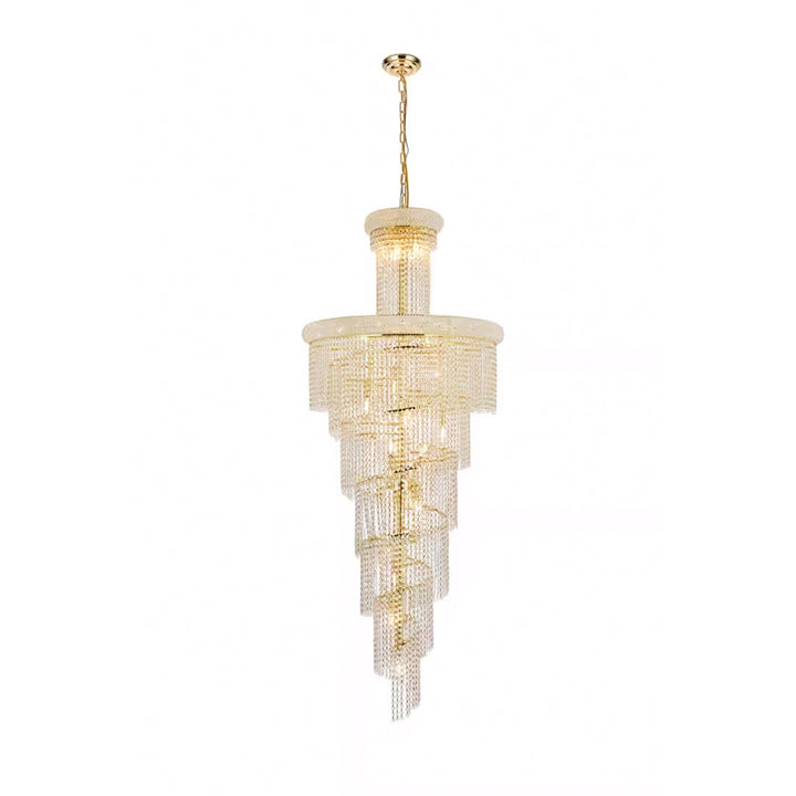 28 light Gold Chandelier Clear Royal Cut Crystal - View 3 - Joshua Marshal