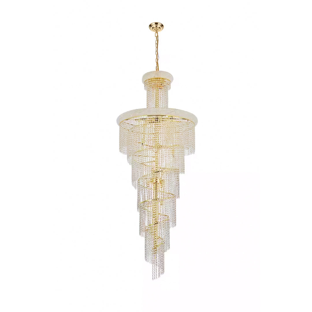 28 light Gold Chandelier Clear Royal Cut Crystal - View 4 - Joshua Marshal
