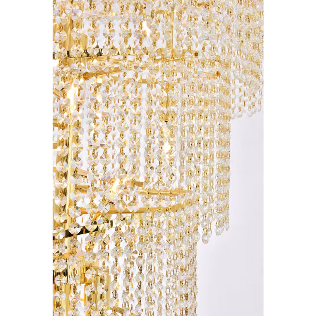 28 light Gold Chandelier Clear Royal Cut Crystal - View 6 - Joshua Marshal