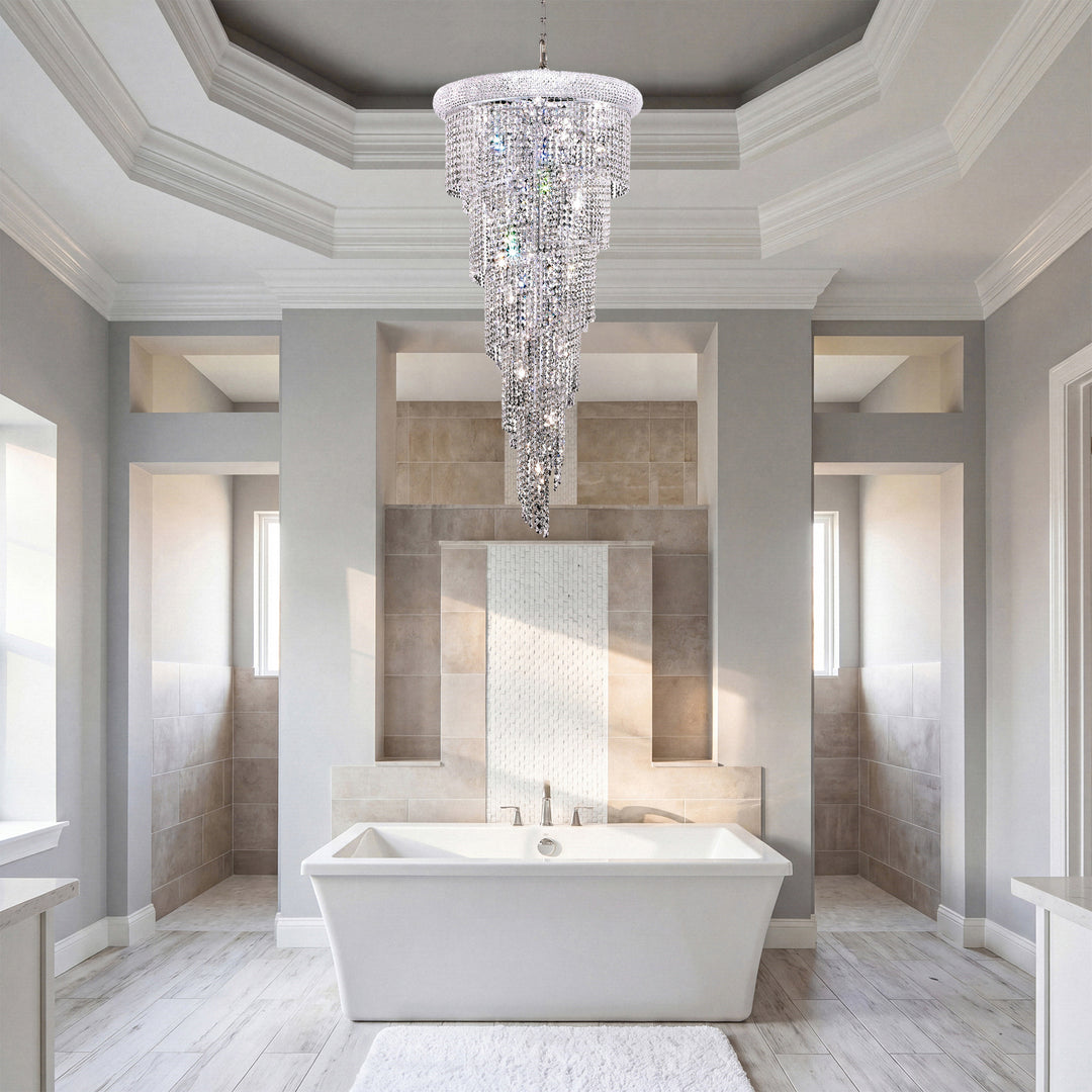 18 light Chrome Chandelier Clear Royal Cut Crystal - View 2 - Joshua Marshal