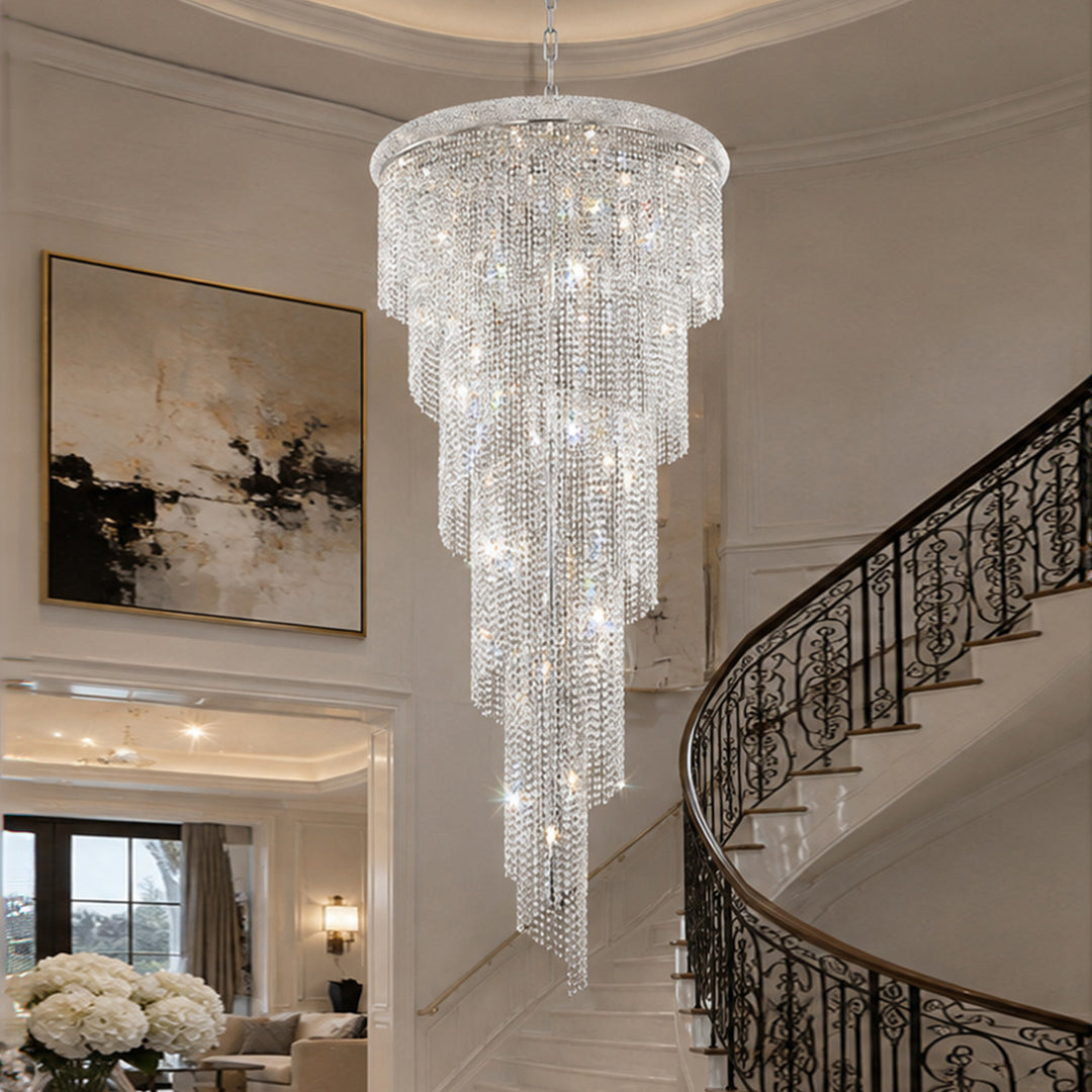 29 light Chrome Chandelier Clear Royal Cut Crystal Chrome Finish - LIGHTING by Joshua Marshal