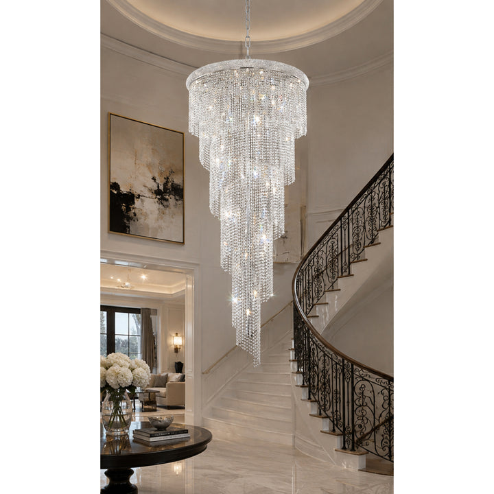 29 light Chrome Chandelier Clear Royal Cut Crystal - View 2 - Joshua Marshal