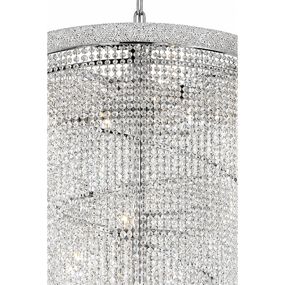 29 light Chrome Chandelier Clear Royal Cut Crystal - View 3 - Joshua Marshal
