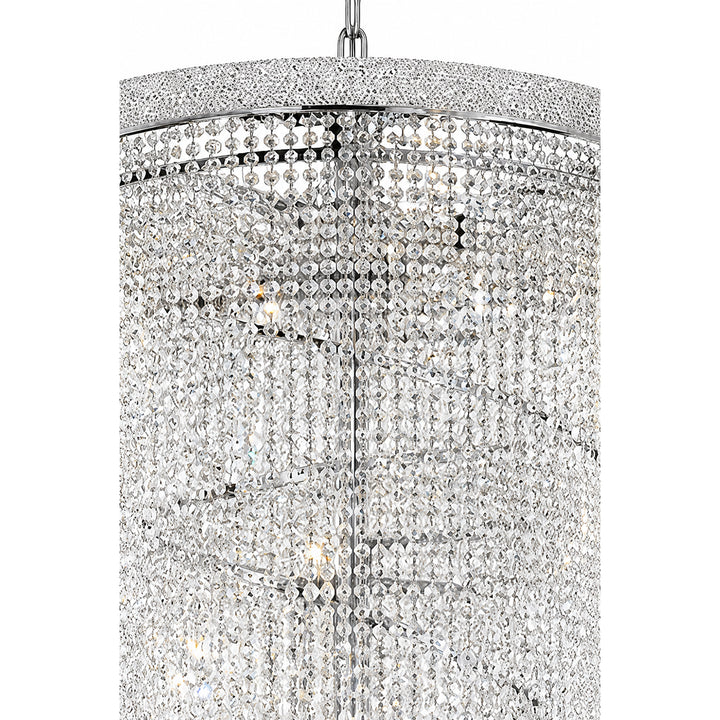 29 light Chrome Chandelier Clear Royal Cut Crystal - View 3 - Joshua Marshal