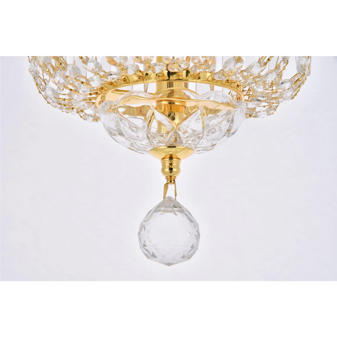 2 light Gold Flush Mount Clear Royal Cut Crystal - View 6 - Joshua Marshal