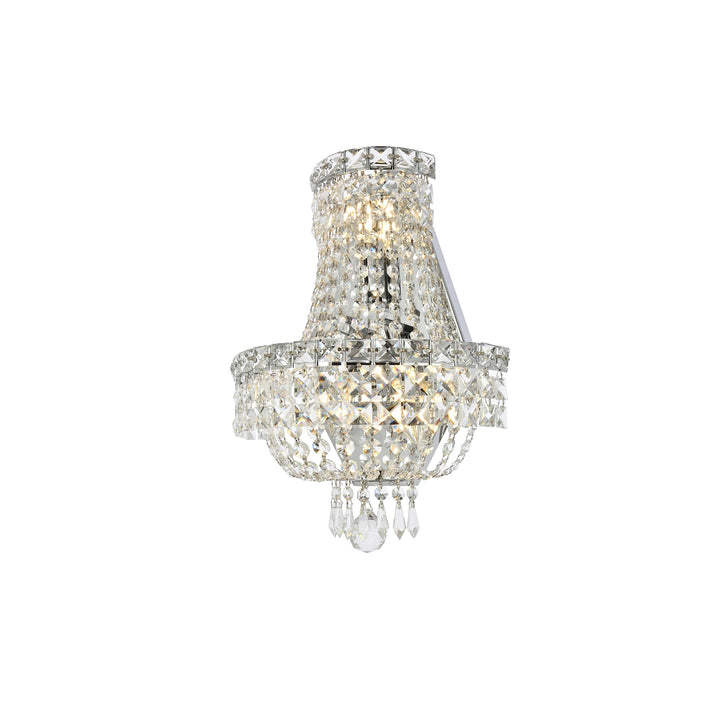 3 light Chrome Wall Sconce Clear Royal Cut Crystal - View 4 - Joshua Marshal