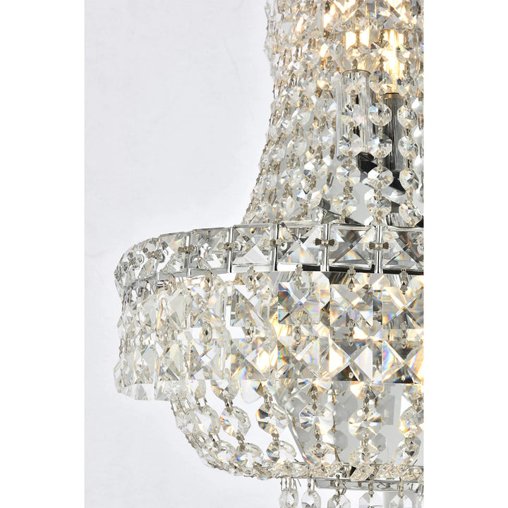 3 light Chrome Wall Sconce Clear Royal Cut Crystal - View 5 - Joshua Marshal