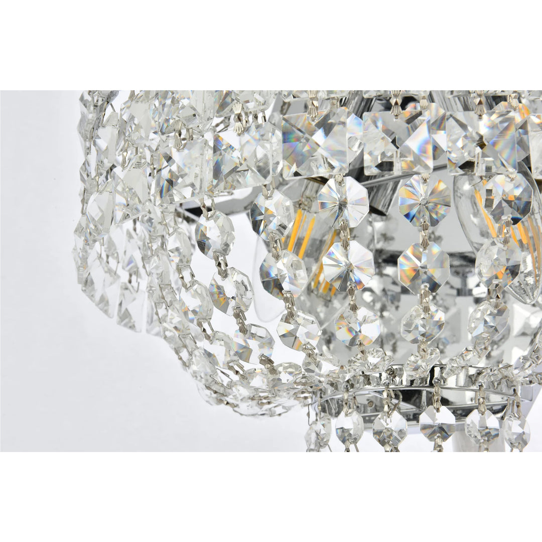 3 light Chrome Wall Sconce Clear Royal Cut Crystal - View 6 - Joshua Marshal