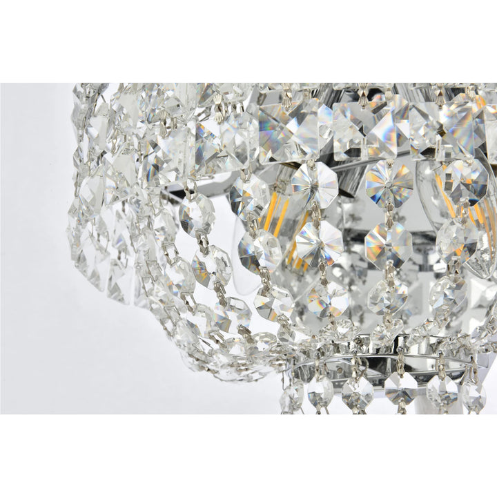 3 light Chrome Wall Sconce Clear Royal Cut Crystal - View 6 - Joshua Marshal