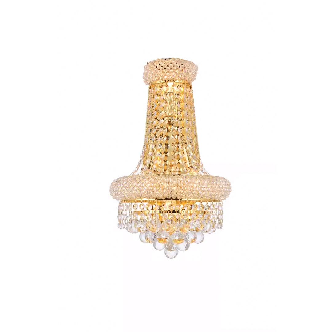 4 light Gold Wall Sconce Clear Royal Cut Crystal - View 3 - Joshua Marshal