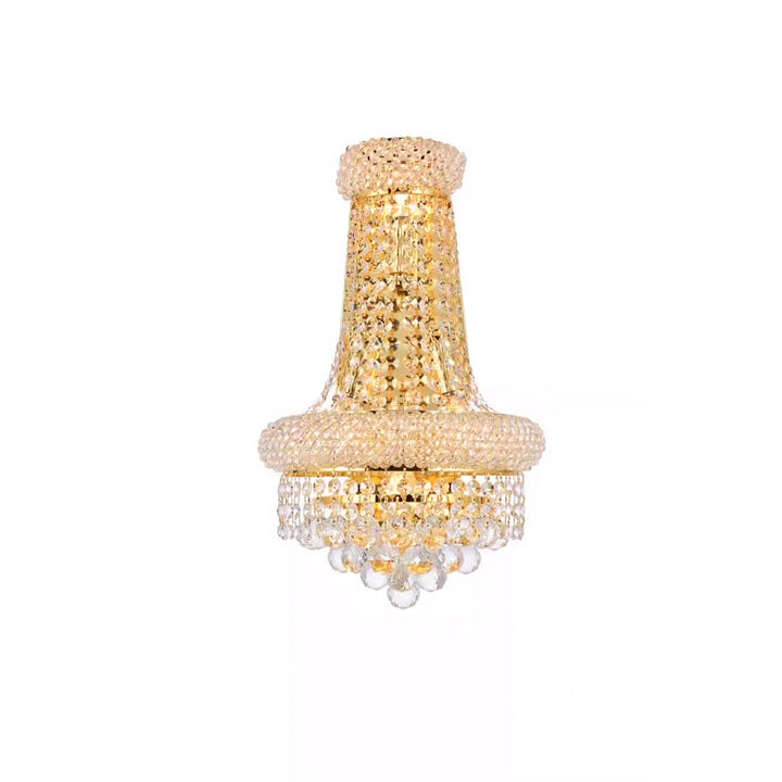 4 light Gold Wall Sconce Clear Royal Cut Crystal - View 3 - Joshua Marshal